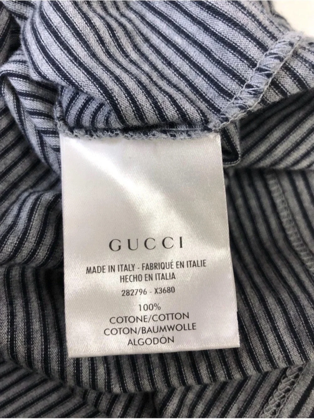 Gucci Gray Polo with Red Stripe Detailing